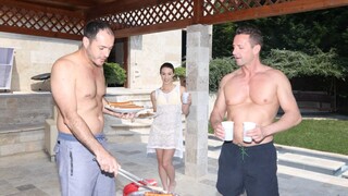 Enjoy Pool Side Threesome with Sex Toys - porn videos on ONE-PORN.COM